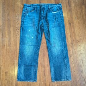 American Eagle | Men's Distressed Relaxed Straight Jeans | 42x32